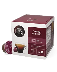 Nescaf&eacute; Doppio Espresso package and capsule for Dolce Gusto
