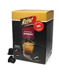Caf&Atilde;&copy; Ren&Atilde;&copy; Intensiva Big Pack package and capsule for Nespresso&Acirc;&reg;