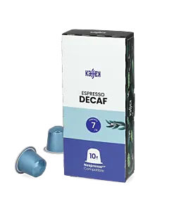 Kaffekapslen Espresso Decaf Premium package and pod for Nespresso
