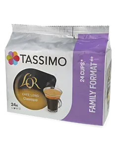 L'OR Caf&eacute; Long Classique 24 package and capsule for Tassimo