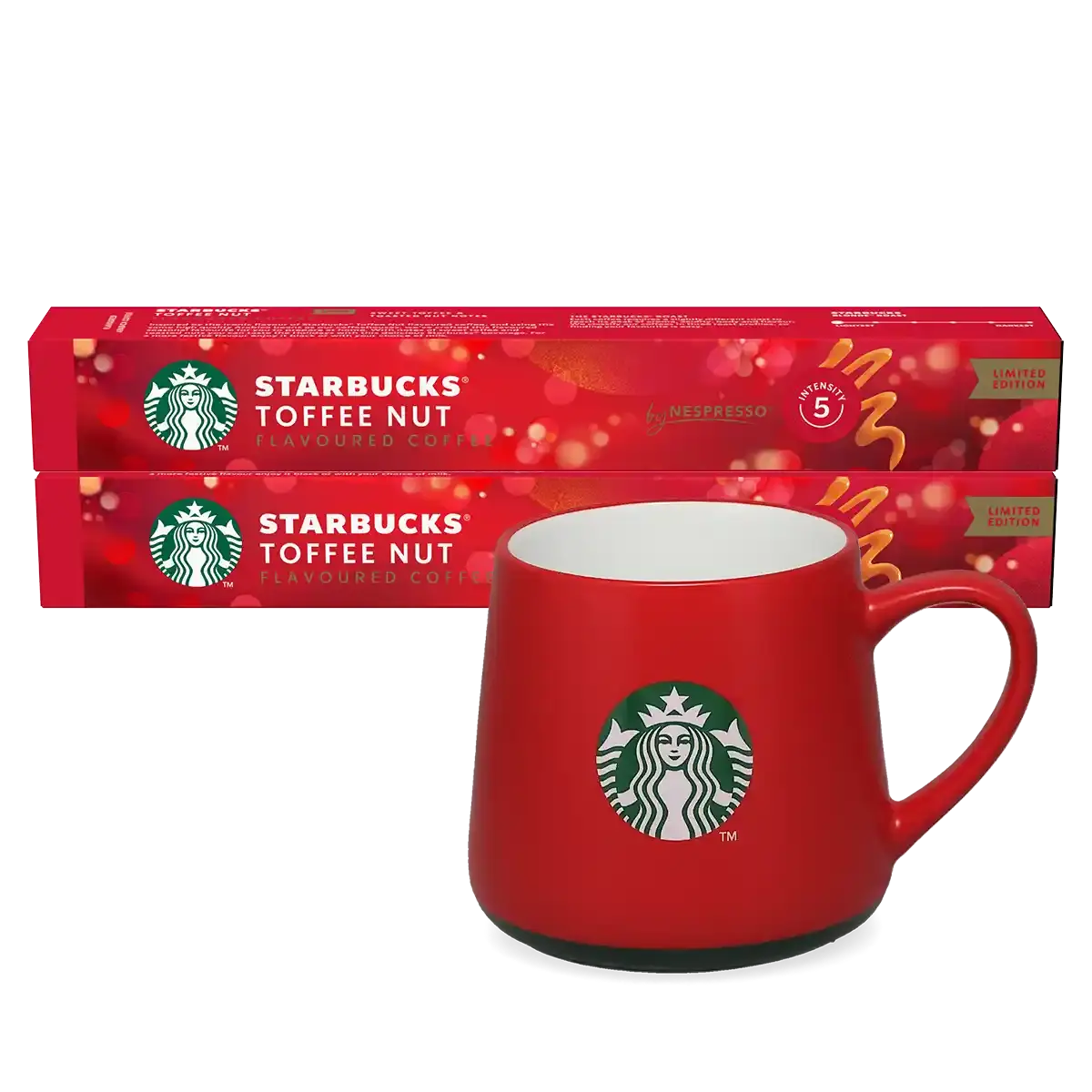 Πακέτο Toffee Nut + κόκκινη κούπα