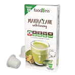 FoodNess Matcha Latte package and capsule for Nespresso
